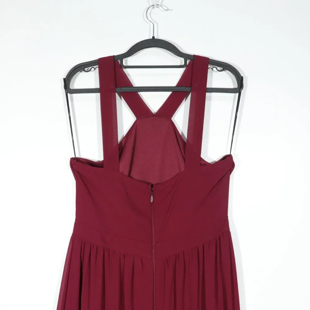 NWOT Lulus Air Of Romance Burgundy Maxi Dress Red Size X-Large - Picture 11 of 16